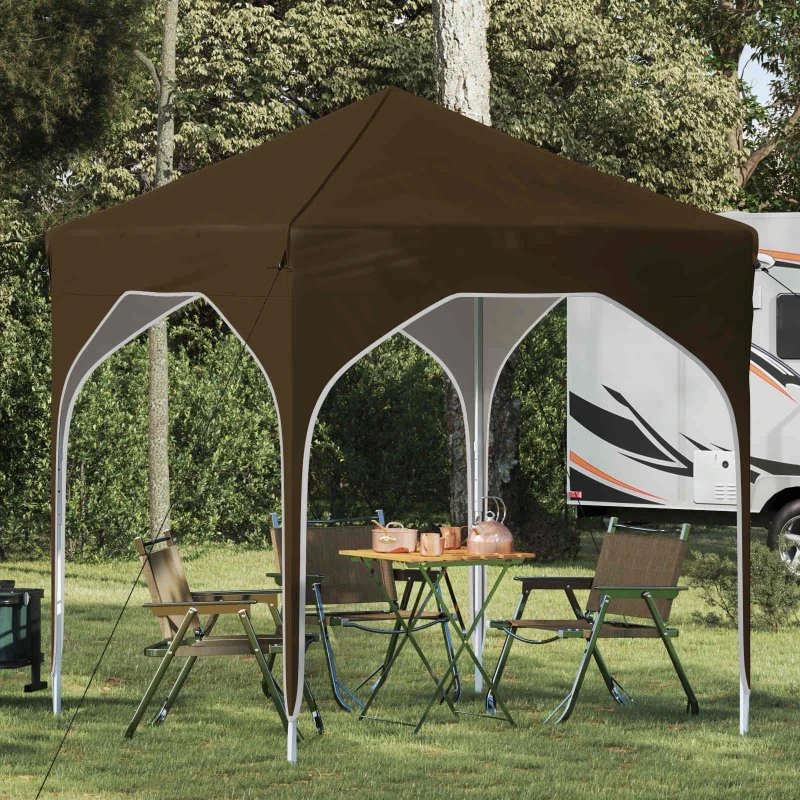 vidaXL Pop-up Festtelt 194 x 194 x 245 cm Gråbrun