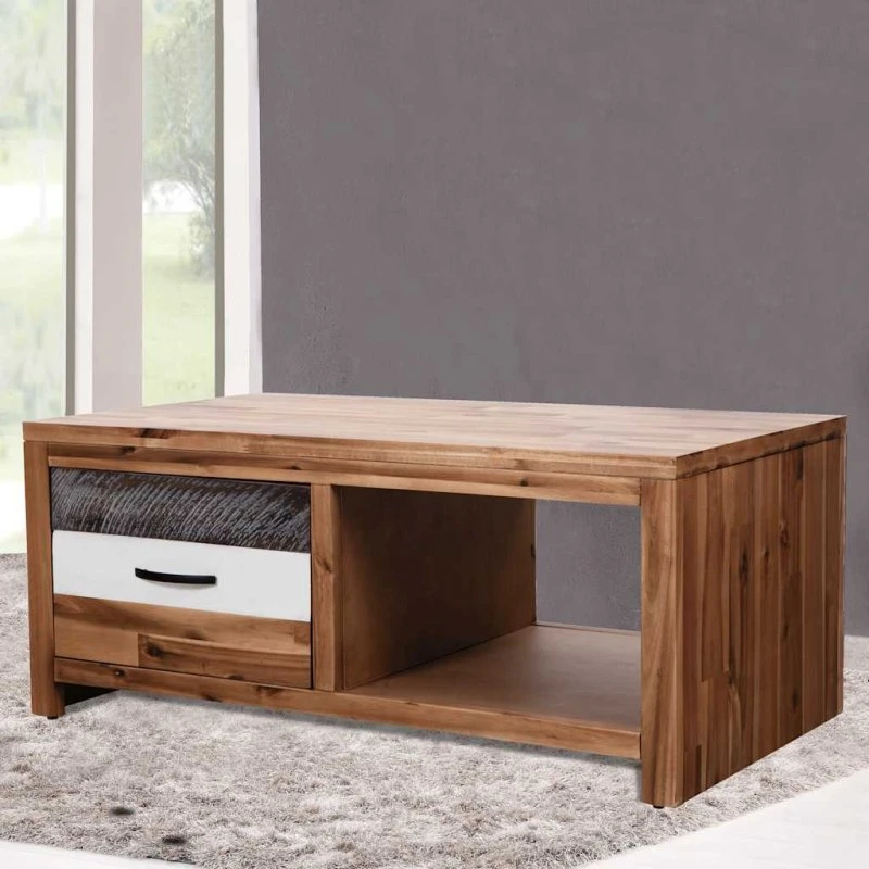vidaXL Sofabord i Massivt Akacietræ 90 x 50 x 37,5 cm