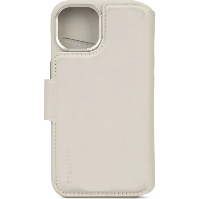 Decoded Leather Wallet for iPhone 15 Plus Beige