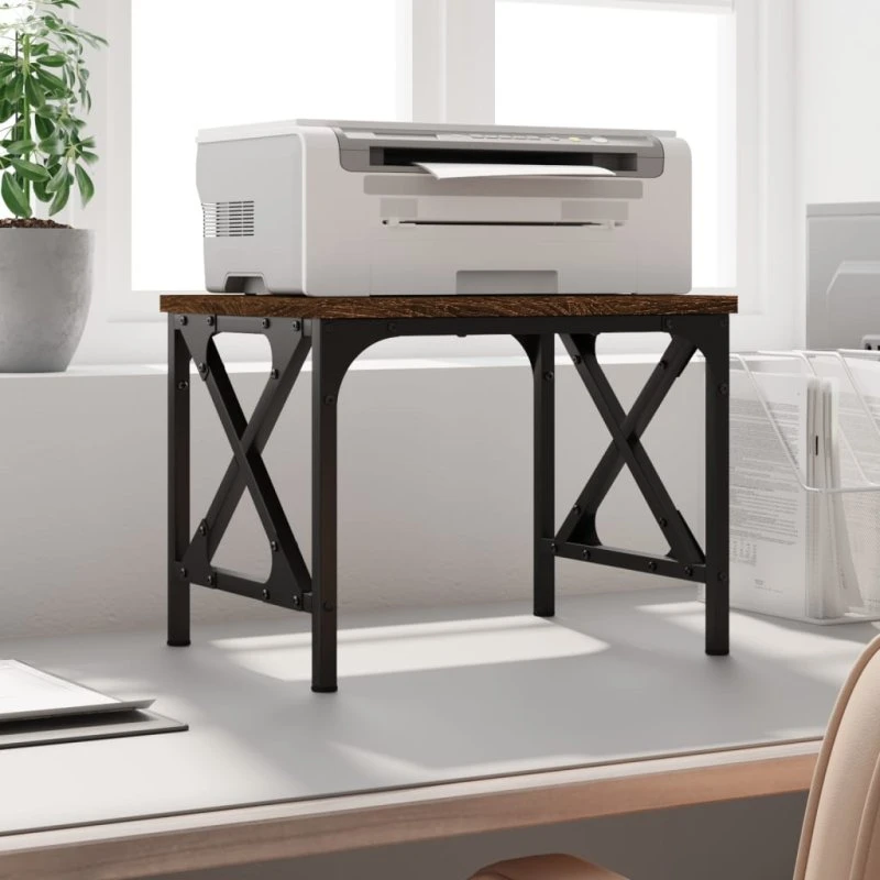 vidaXL Printerstativ 40x30x31 cm brun egetræ
