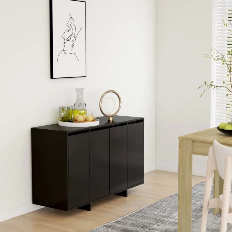 vidaXL skænk 120x41x75 cm sort konstrueret træ