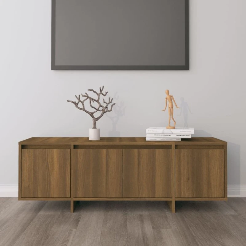 vidaXL tv-bord 120x30x40,5 cm brun egetræ konstrueret træ