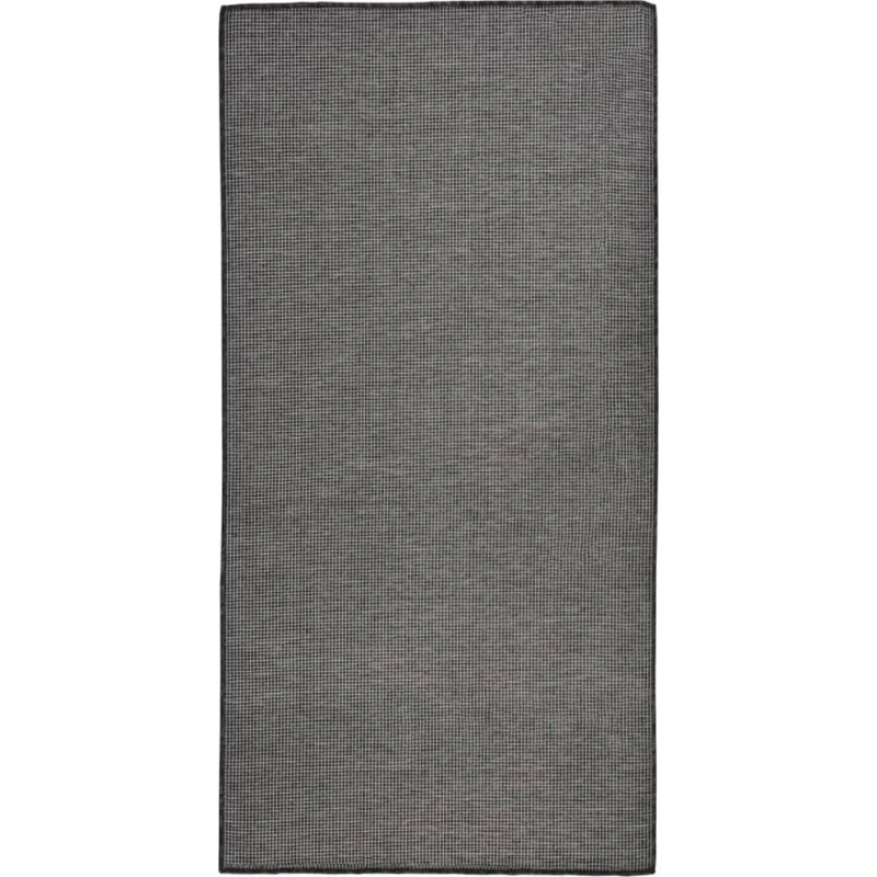 vidaXL fladvævet udendørstæppe 100x200 cm grå