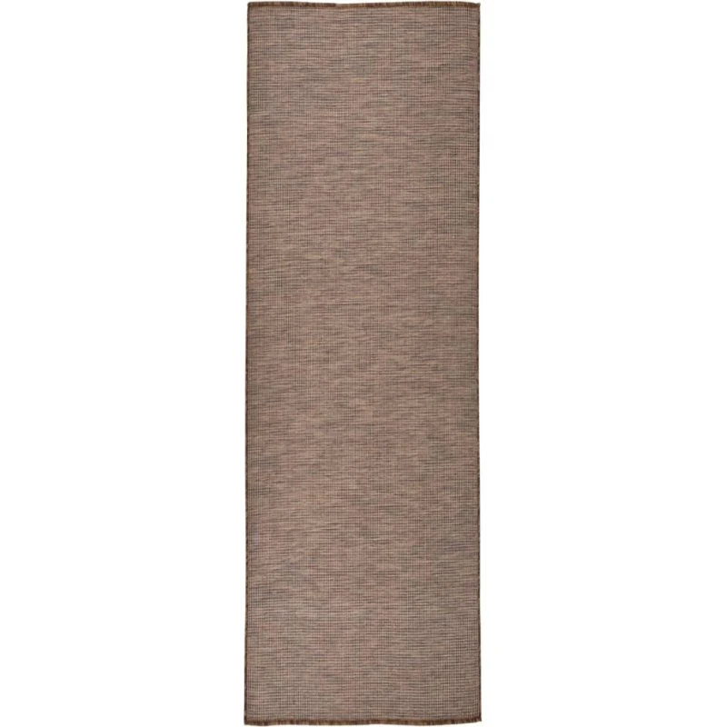 vidaXL fladvævet udendørstæppe 80x250 cm brun