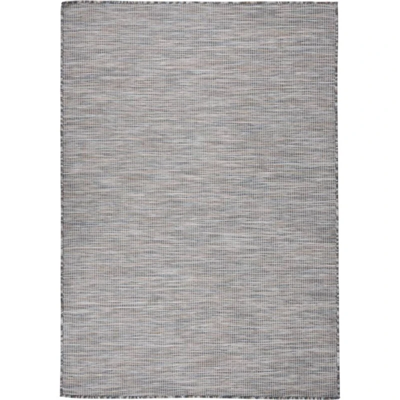 vidaXL fladvævet udendørstæppe 140x200 cm brun og blå