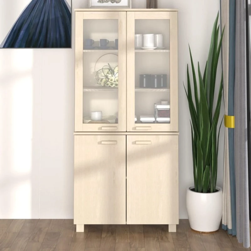 vidaXL HAMAR højskab i massivt fyrretræ, honningbrun, 85×35×180 cm