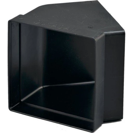 Duka 45° aftræksbøjning 150x150 mm, sort