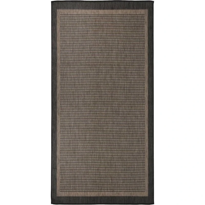 vidaXL fladvævet udendørstæppe 100x200 cm mørkebrun