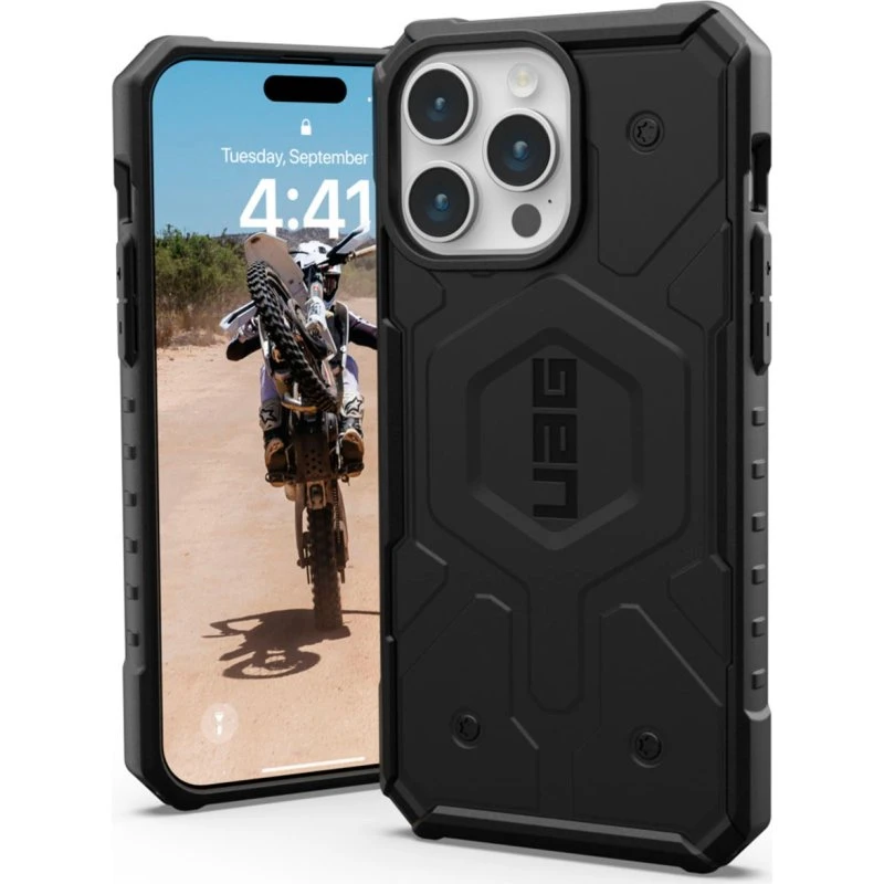 UAG Pathfinder MagSafe Cover til iPhone 15 Pro Max Sort