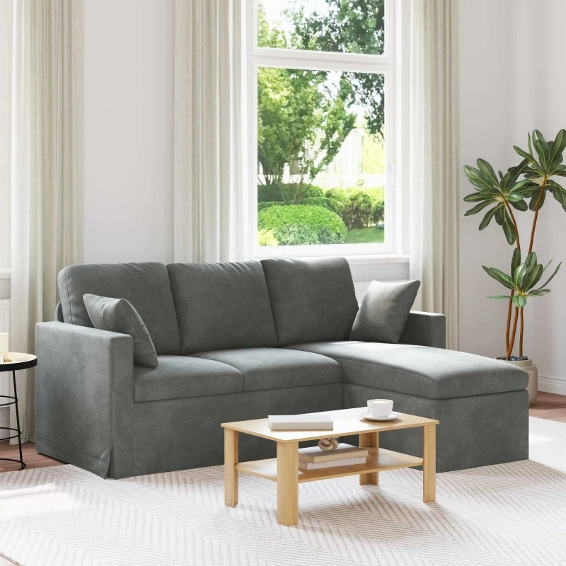 vidaXL Mørkegrå Sofa 178x134x80 cm Fløjl