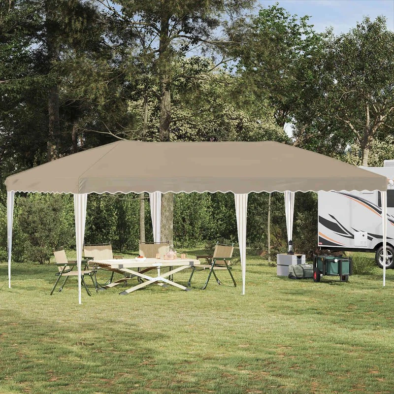 vidaXL Pop-up Festtelt 575x290x245 cm Cremefarvet