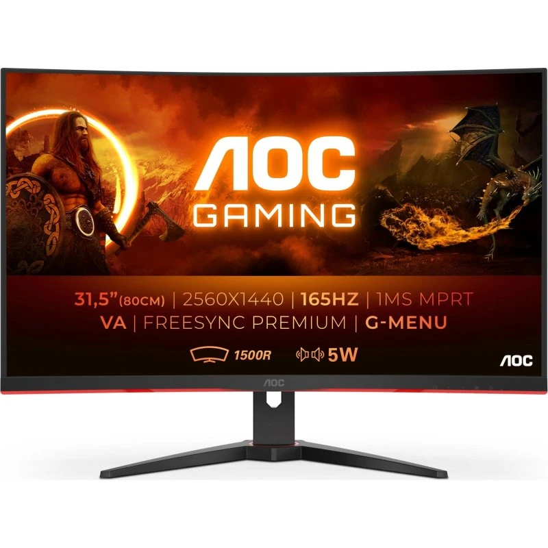 AOC Gaming CQ32G2SE/BK 32" 2560x1440 165Hz Buet Gaming Skærm