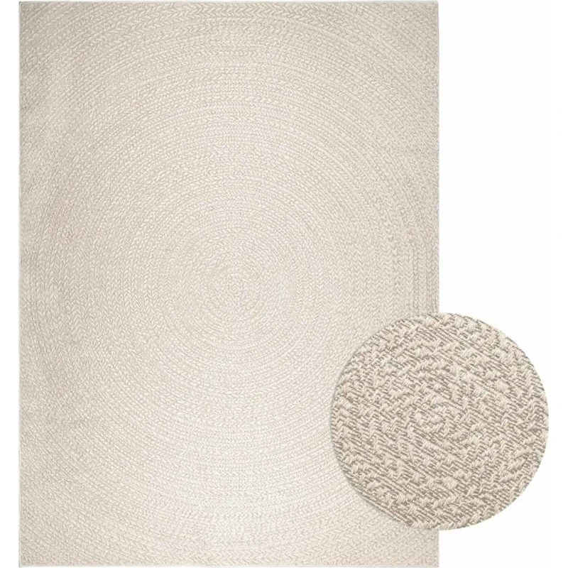 vidaXL ZIZUR gulvtæppe 240x340 cm creme jute-look inde og ude