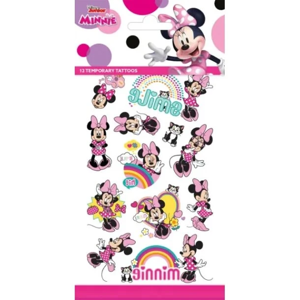 Minnie Mouse midlertidige tatoveringer 12 stk