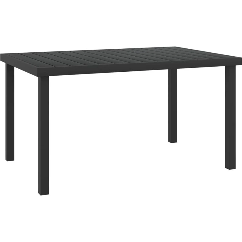 vidaXL havebord 140x90x74 cm aluminium og WPC sort