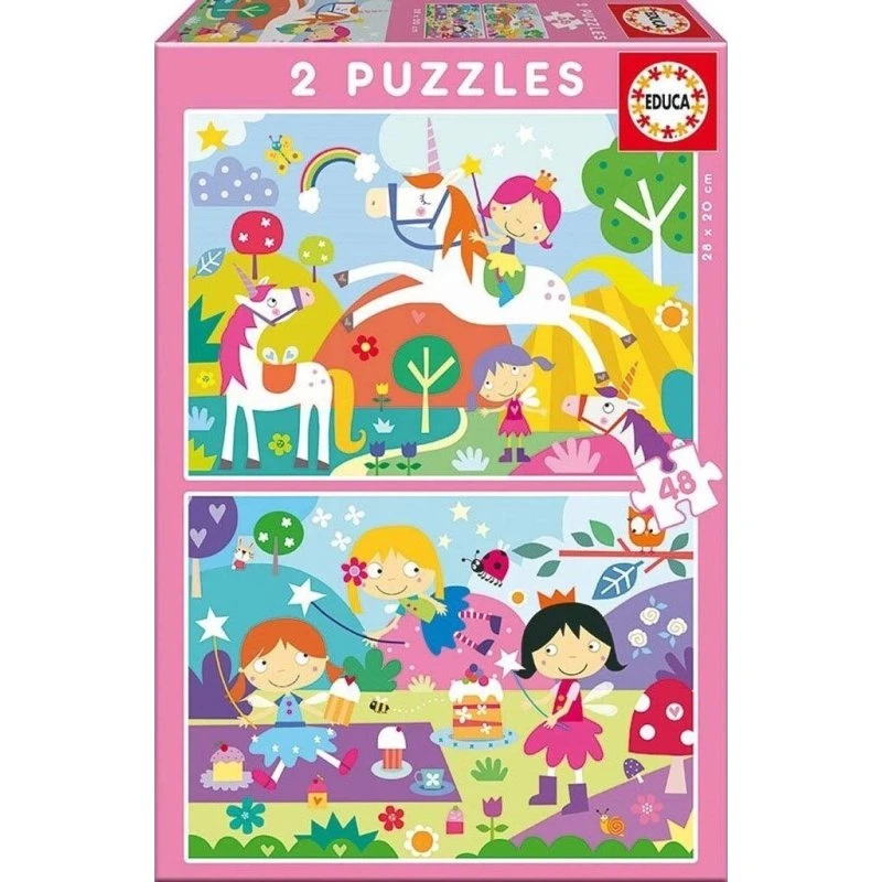 Educa Unicorns Fantasy 2x48 Brikker Puslespil
