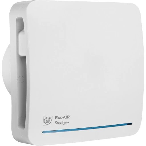 Thermex Ecoair Badventilator 100 mm, Hvid, Fugtstyring & Timer