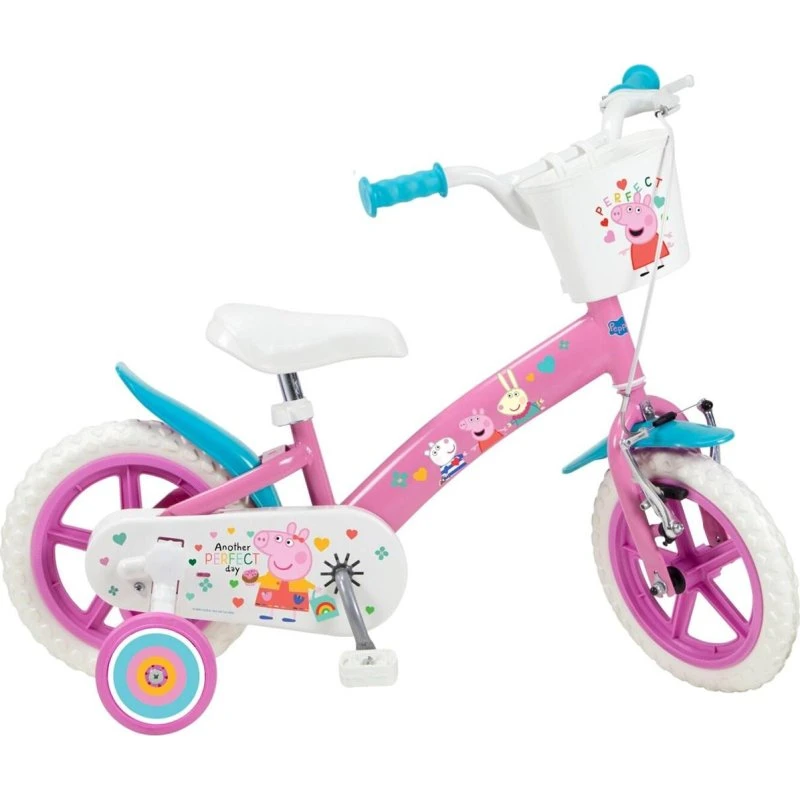 Toimsa Peppa Pig 12" Børnecykel, Pink, med Støttehjul