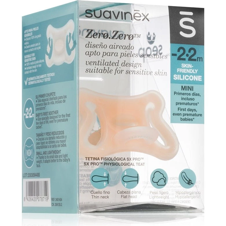 Suavinex Zero Zero Symmetrisk Slikkepind 0-2 Måneder