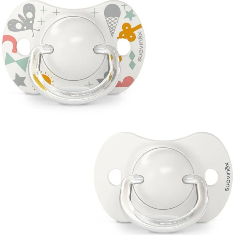 Suavinex SX Pro Walk 0-6 måneder silikonesut 2 stk hvid