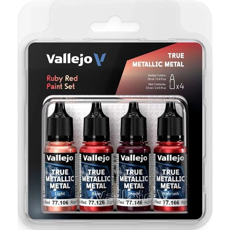 Vallejo True Metallic Metal Light Ruby Red 4x18 ml