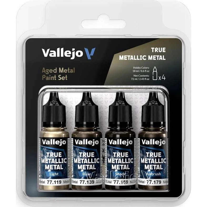 Vallejo True Metallic Metal Aged Metal 4x18 ml