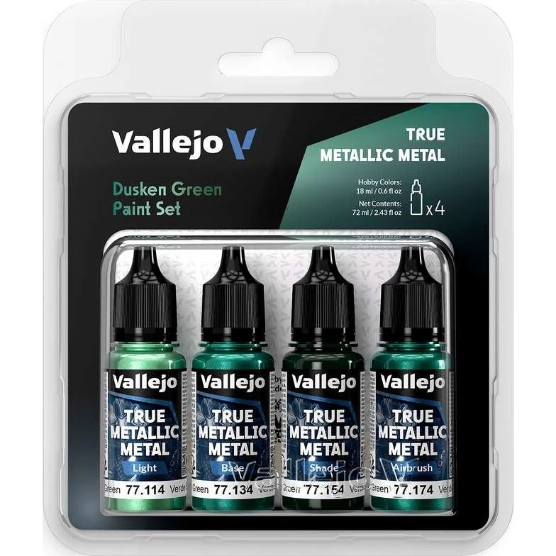 Vallejo True Metallic Metal Light Dusken Green 4x18 ml