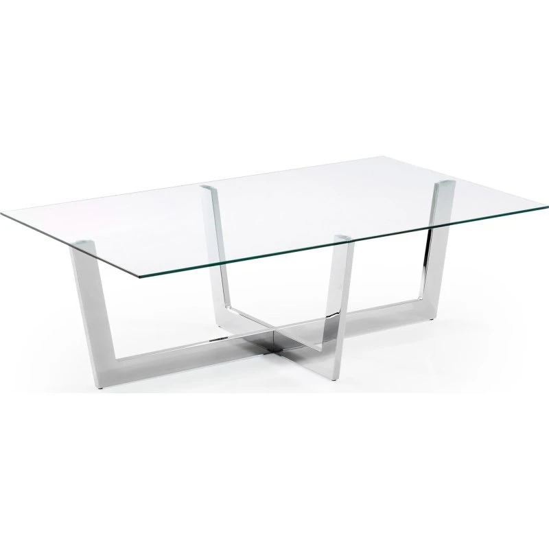 Kave Home Plum sofabord klar/sølv 120x70 cm