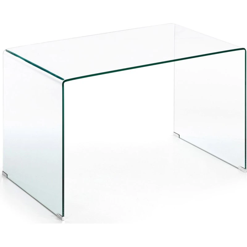 Kave Home Burano Skrivebord, Klart Hærdet Glas 125x70 cm