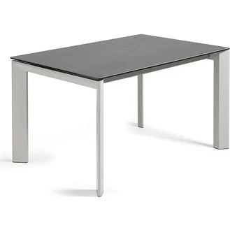 Kave Home Axis spisebord med udtræk, 140-200 cm, sort/grå