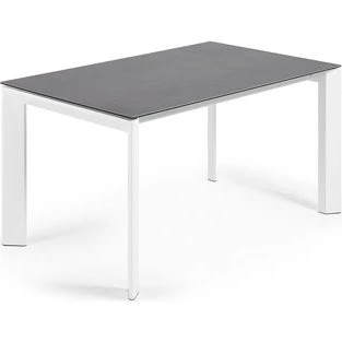 Kave Home Axis Spisebord 140x90 cm, mørkegrå/hvid, med udtræk