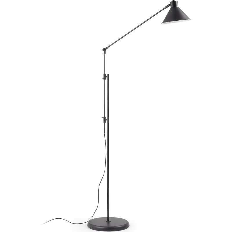 Kave Home Odine gulvlampe, sort metal