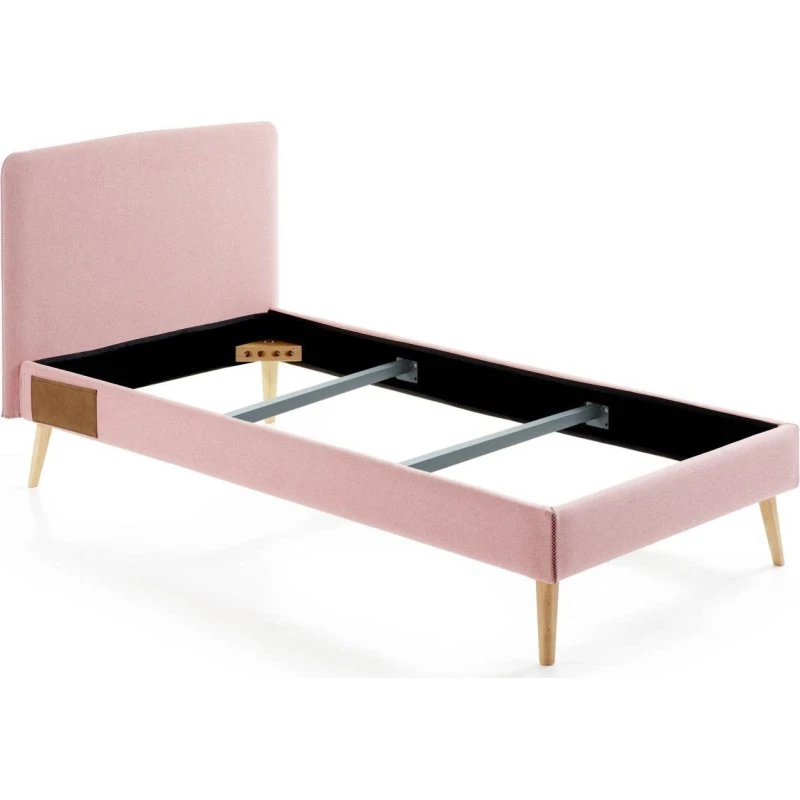 Kave Home Dyla lyserød sengerammebetrag 90x190 cm pletbestandigt