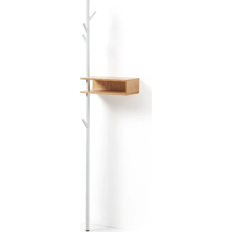 Kave Home Benny Stumtjener Hvid/MDF Egefiner 175x20x40 cm