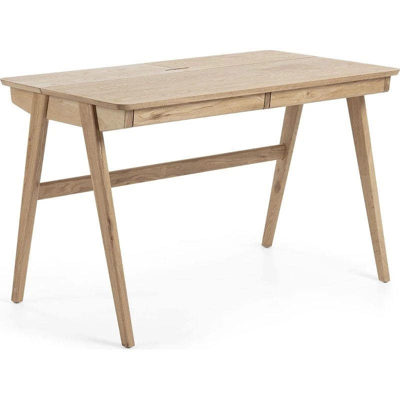 Kave Home Julia Skrivebord i Massivt Asketræ, 120x65x75 cm