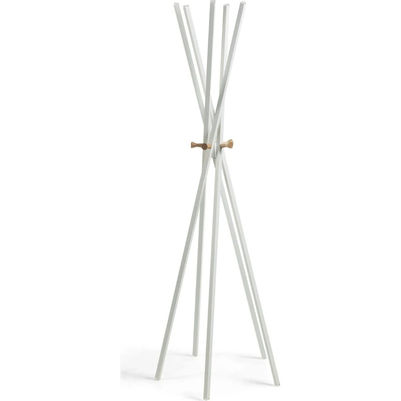 Kave Home Chelsey stumtjener i hvidt metal & naturtræ, nordisk design