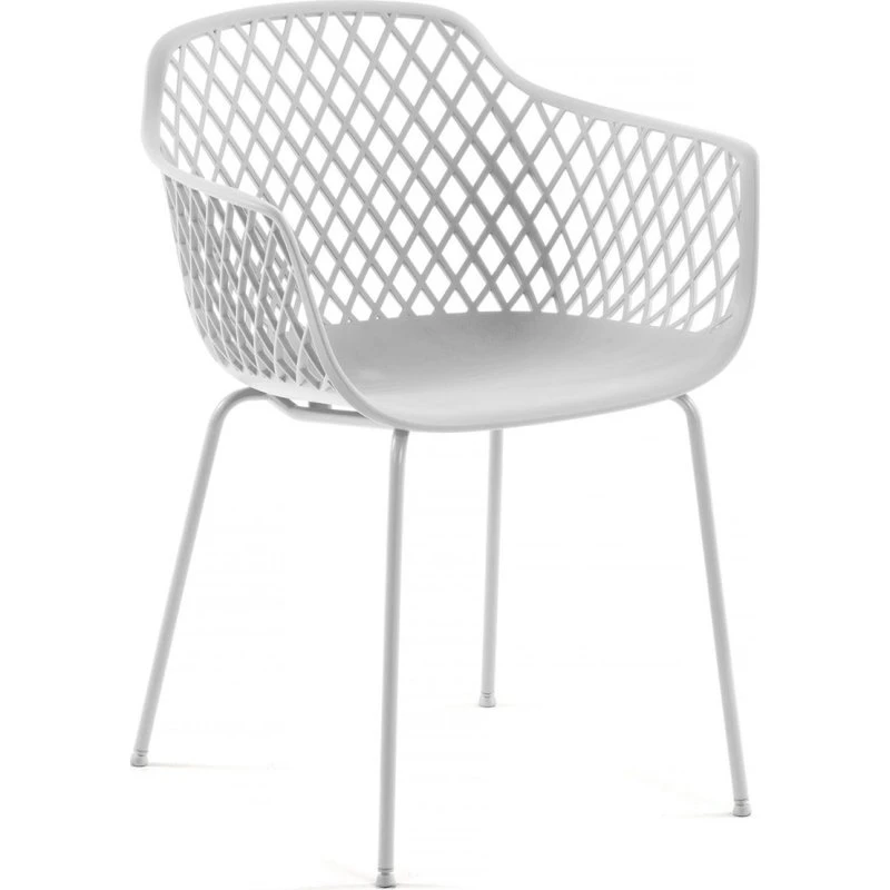 Kave Home Quinn hvid udendørs spisebordsstol 80x55x60 cm