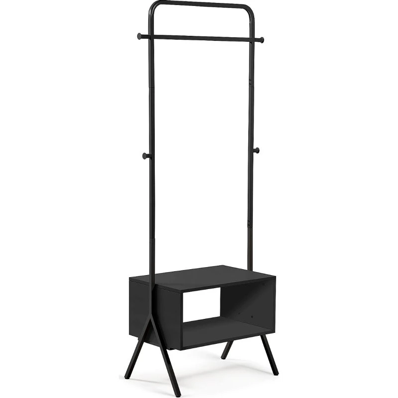 Kave Home Celise Knagerække & Hylde, Sort, H180x42x74 cm
