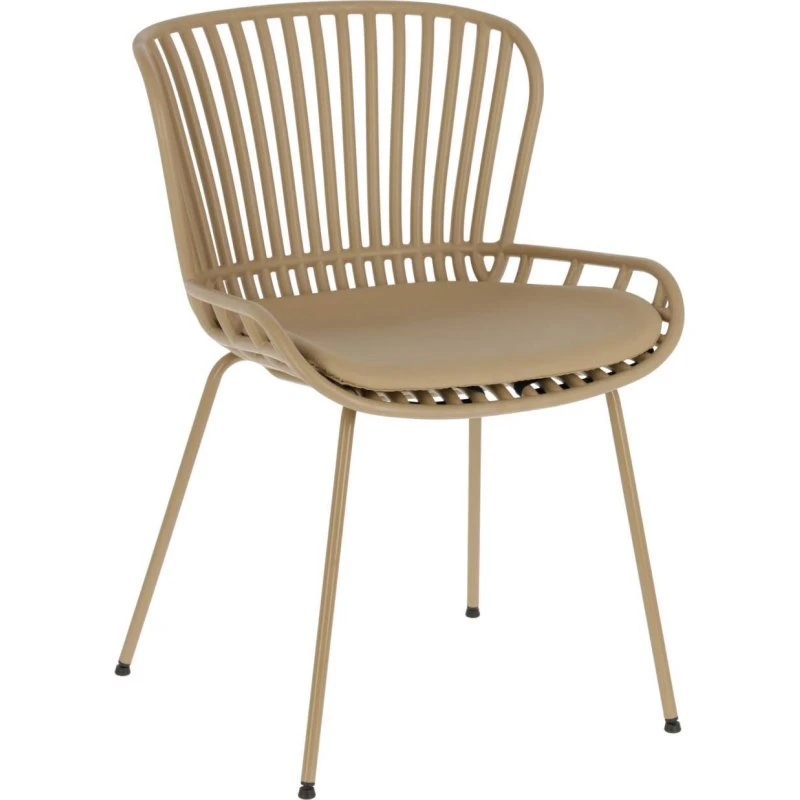 Kave Home Surpik Beige Plast Spisebordsstol med Polstret Sædepude