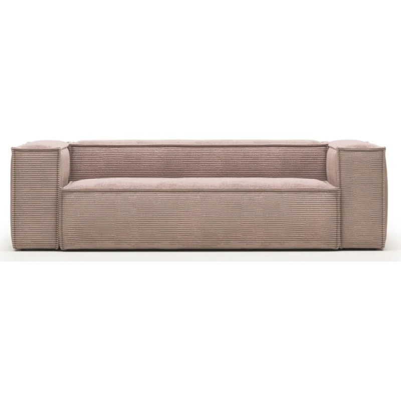 Kave Home Blok 3-pers. sofa lyserød fløjl