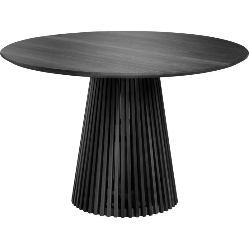 Kave Home Jeanette Rund Spisebord 120 cm Sort Massivt Mindi-Træ