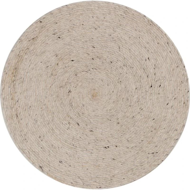 Kave Home Takashi Rund Gulvtæppe 150 cm 100% Uld Grå