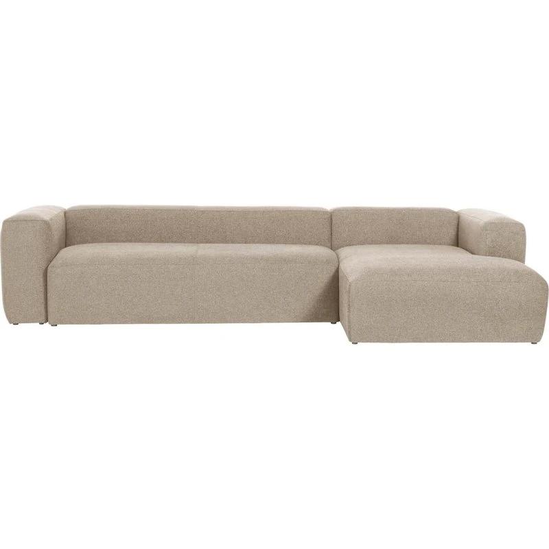 Kave Home Blok Sofa med Chaiselong, Højre, Beige