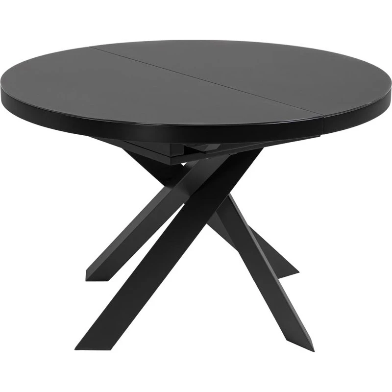 Kave Home Vashti rund spisebord, satin glas/stål, Ø120-160 cm