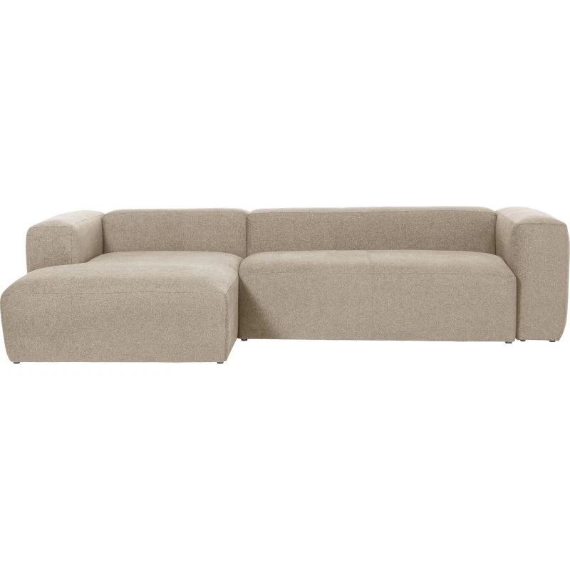 Kave Home Blok 3-pers. sofa med venstre chaiselong, beige stof