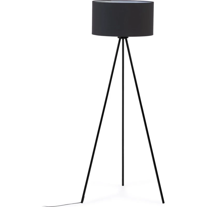 Kave Home Ikia gulvlampe, sort, 65x157 cm