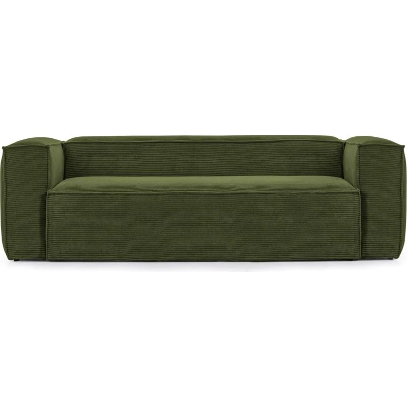 Kave Home Blok 2-pers. sofa grøn corduroy fløjl