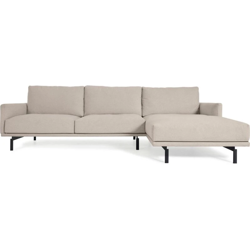 Kave Home Galene 3-pers. chaiselong sofa, beige genbrugsfibre