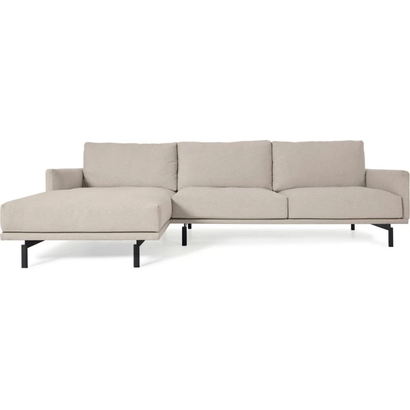 Kave Home Galene 3-pers. chaiselong sofa, beige genbrugs-PET