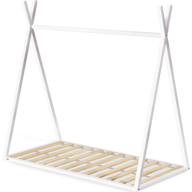 Kave Home Maralis Tipi Børneseng, Hvid Bøgetræ, 70x140 cm